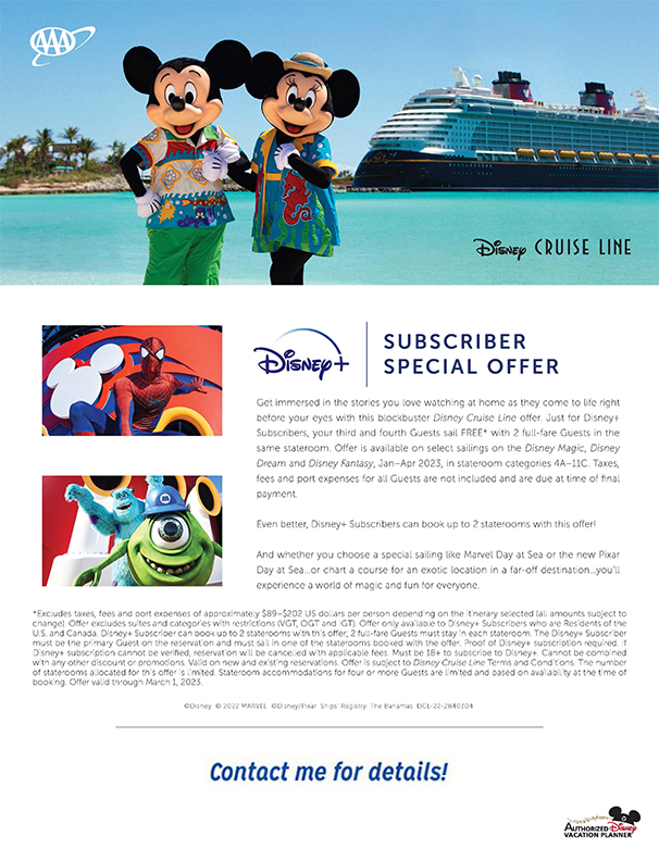 Disney Cruises For Disney+ Subscriber Cruise Deal 3rd & 4th Guests